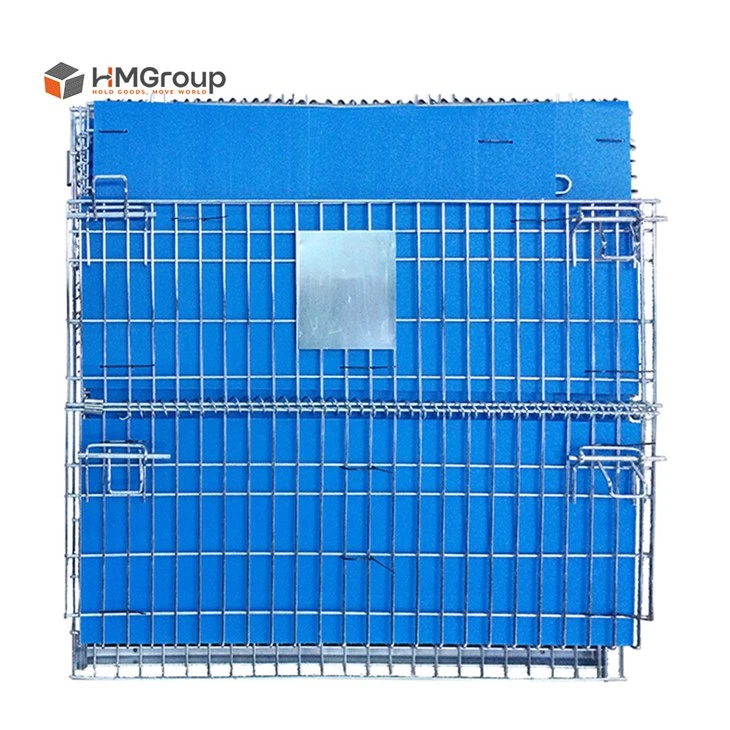 metal bin foldable steel mesh wire container